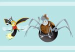 4_arms 4_legs antennae_(anatomy) anthro armor black_antennae black_body black_eyes brown_body brown_eyes brown_tuft chest_tuft duo fangs feral flying grey_body grey_hair grey_nose hair headgear helmet insect_wings light male multi_arm multi_limb multicolored_antennae multicolored_body red_body red_tuft shield_on_back smile teeth tuft two_tone_antennae white_antennae wings yellow_body 8-bit-britt navin_(8-bit-britt) spirk_(8-bit-britt) arachnid arthropod beetle elateroid firefly insect spider 2015 absurd_res digital_media_(artwork) hi_res model_sheet