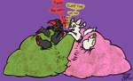 4_fingers 4_toes anthro big_bulge big_diaper biped black_body bulge clothing dialogue diaper duo erection erection_under_clothing excessive_feces feces feet fingers genitals green_diaper hand_on_another's_penis hand_on_penis horn huge_bulge huge_diaper hugging_bulge hugging_penis hyper hyper_bulge hyper_feces male multiple_forms penis pink_diaper purple_background red_horn simple_background sitting sitting_on_diaper soiled_diaper speech_bubble spread_legs spreading talking_to_viewer text toes unclean_diaper used_diaper white_body yellow_horn m3g4 chikn_nuggit mythology fwench_fwy_(chikn_nuggit) dragon mythological_creature mythological_scalie scalie 2024 colored dated digital_media_(artwork) english_text flat_colors hi_res signature