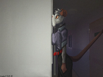alley anthro belt biped bottomwear breast_squish breasts butt clothed clothing face_squish female fur grey_body grey_fur inside outside rat_tail shirt skirt snout solo squish tail topwear wall_(structure) whiskers gompami mammal mouse murid murine rodent 2026 4:3 absurd_res hi_res