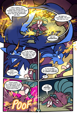 5_panel_comic ambiguous_gender beak black_text blue_body blue_fur blue_hair blue_wings bodily_fluids cheek_tuft dialogue dot_pupils duo electricity ellipsis exclamation_point facial_tuft fangs feathered_wings feathers feet feral flying front_view fur hair high-angle_view horn inside looking_at_another open_mouth open_smile page_number pink_eyes question_mark red_eyes scales scared sharp_teeth side_view smile sound_effects speech_bubble sweat sweatdrop tail talking_to_another talons teeth text toes tongue toony translucent translucent_hair tuft white_sclera wings virmir renbrand avian couatl feathered_scalie feathered_snake reptile scalie snake 2025 2:3 absurd_res comic english_text hi_res