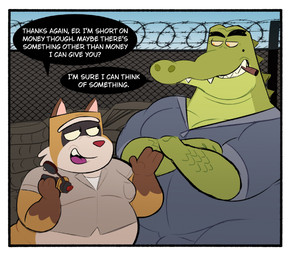 4_fingers anthro belly big_belly biped border bulge clothing dialogue duo fingers green_body humanoid_hands male outside overweight overweight_male red_nose shirt smoking text topwear white_border anukkyt robot_dreams rascal_(robot_dreams) alligator alligatorid crocodilian mammal procyonid raccoon reptile scalie 2026 absurd_res english_text hi_res