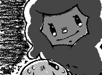 ambiguous_form ambiguous_gender black_eyes bodily_fluids closed_smile duo empty_eyes eyelashes fur intimidation larger_ambiguous looking_at_viewer mouth_closed scared size_difference smaller_ambiguous smile squigglevision stylized_empty_eyes sweat sweatdrop sweaty_face towering wool_(fur) ligma_(artist) cinnamoroll sanrio cinnamon_(cinnamoroll) organ-chan bovid canid canine canis caprine domestic_dog mammal sheep 2026 animated digital_media_(artwork) greyscale low_res monochrome spot_color wigglypaint_(artwork)