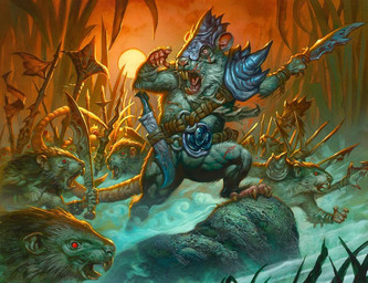 action_pose ambiguous_gender anthro belt biped buckteeth charging facial_scar flag fog grass group holding_melee_weapon holding_object holding_polearm holding_spear holding_sword holding_weapon melee_weapon open_mouth orange_sky plant polearm pose red_eyes rock scabbard scar sky spear sun sword teeth weapon greg_staples hasbro magic:_the_gathering wizards_of_the_coast mammal murid murine rat rodent 2024 official_art