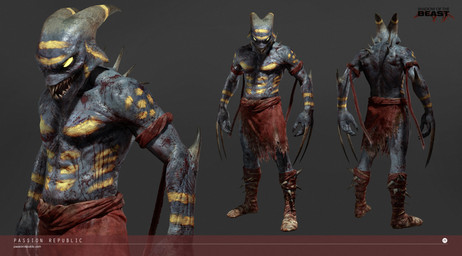 clothed clothing empty_eyes horn male markings sharp_teeth solo spikes spikes_(anatomy) teeth text topless lweikang312 shadow_of_the_beast aarbron demon monster 3d_(artwork) absurd_res adobe_photoshop_(artwork) alternate_version_at_source autodesk_maya_(artwork) digital_media_(artwork) english_text hi_res official_art zbrush_(artwork)