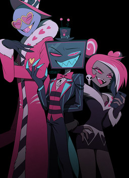 cellphone clothed clothing doll electronics eyewear female for_a_head glasses grin group heart_glasses male phone screen screen_face smartphone smile television trio enaic31 hazbin_hotel hellaverse valentino_(hazbin_hotel) velvette_(hazbin_hotel) vox_(hazbin_hotel) animal_humanoid animate_inanimate arthropod arthropod_humanoid demon demon_humanoid humanoid insect insect_humanoid lepidopteran lepidopteran_humanoid moth_humanoid object_head screen_head tv_head 2025 absurd_res digital_media_(artwork) hi_res