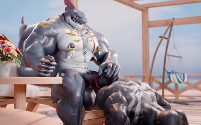 abdominal_bulge abs all_fours anal anal_penetration animal-shaped_markings anthro anthro_penetrating anthro_penetrating_humanoid anthro_penetrating_male anthro_pov anus arachnid-shaped_markings arthropod-shaped_markings audible_ejaculation back_muscles balls barazoku beach biceps big_balls big_penis black_body black_sclera black_skin blue_body blue_penis blue_scales blue_sky bodily_fluids bottom_pov bouncing_balls bouncing_butt butt chair chest_scar chin_scar claws cum cum_from_ass cum_in_ass cum_inflation cum_inside cum_on_balls cum_on_penis cum_while_penetrated day dialogue doggystyle duo elbow_fin electronics erection eye_scar face_fucking facial_scar fellatio fellatio_pov fin fin_scar finger_claws first_person_view flower from_behind_position furniture genital_fluids genital_piercing genitals gills gold_piercing green_eyes grin hammock hand_on_head head_scar high-angle_view holding_object holding_phone humanoid_on_anthro humanoid_penetrated humanoid_pov inflation irrumatio jewelry leg_scar licking licking_lips long_tongue low-angle_view lying male male/male male_on_anthro male_on_humanoid male_penetrated male_penetrating male_penetrating_humanoid male_penetrating_male male_pov markings moan multicolored_body multicolored_scales multiple_angles multiple_positions muscular muscular_anthro muscular_bottom muscular_humanoid muscular_male muscular_on_muscular muscular_thighs muscular_top navel necklace nipple_piercing nipple_ring nipples non-mammal_balls non-mammal_nipples notched_fin on_ground on_side open_mouth oral oral_penetration outside palm_tree pecs penetrating_pov penetration penile penile_penetration penis penis_in_ass penis_in_mouth penis_piercing penis_size_difference phone piercing plant plant_pot potted_plant prince_albert_piercing receiving_pov ring_piercing sand scales scar sea sex sharp_teeth shoulder_scar sky smile snout snout_scar tail tail_fin tail_scar teeth thigh_scar tired tongue tongue_out top_pov tree two_tone_body two_tone_scales vein veiny_penis water white_body white_markings white_scales wood wood_chair wood_furniture yellow_markings hirunet sound_warning chiefkaine_(modeler) voidslut_(va) voluox_(modeler) alvintanubis marvel dylan_(alvintanubis) venom_(marvel) fish humanoid marine shark symbiote 16:10 2025 3d_(artwork) 3d_animation animated digital_media_(artwork) hi_res huge_filesize long_playtime sound webm widescreen