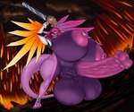 3_fingers 3_toes 4_ears animal_genitalia animal_penis anthro areola artificial_feathers artificial_wings balls big_balls big_breasts big_penis big_tail black_balls black_body black_breasts black_ears black_feathers black_penis black_sclera bodily_fluids breasts chainsaw claws crazy_eyes destruction equine_genitalia equine_penis feather_hair feathered_wings feathers feet finger_claws fingers fire fire_background forest_fire genitals gynomorph gynomorph_anthro hair huge_balls huge_breasts huge_penis hyper hyper_balls hyper_breasts hyper_genitalia hyper_penis insane intersex intersex_anthro mechanical_arm multi_ear nipples non-mammal_balls non-mammal_breasts non-mammal_ears non-mammal_hair non-mammal_nipples nude nude_anthro nude_gynomorph open_mouth penis pink_areola pink_body pink_claws pink_ears pink_eyes pink_feathers pink_hair pink_nipples pink_penis pink_scutes pink_tail pink_tongue power_tool pseudo_hair puffy_nipples screaming scutes sharp_teeth sky solo standing star starry_sky tail teeth toe_claws toes tongue tools vein veiny_penis winged_arms wings nightmare-arts sherri_(hazardoushazie) avali avian hi_res signature gynomorph_(lore)