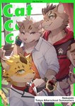 anthro bow_tie clothing eyeliner fur green_eyes grin group hoodie makeup male markings pawpads red_eyes smile spots spotted_body spotted_fur striped_body striped_fur stripes suit topwear trio yellow_body yellow_fur young young_anthro ponzu_tas lifewonders nekojishi studio_klondike tokyo_afterschool_summoners ose_(tas) shu-chi sitri_(tas) domestic_cat felid feline felis leopard mammal pantherine comic cover_art crossover hi_res