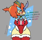 anthro armwear bashful blush bulge christmas_clothing clothed clothing crossdressing embarrassed eyeliner femboy holding_object holidays legwear looking_away makeup male shy solo stockings stuttering sonic_gaming456 christmas nintendo pokemon generation_5_pokemon keldeo keldeo_(resolute_form) legendary_pokemon pokemon_(species) hi_res