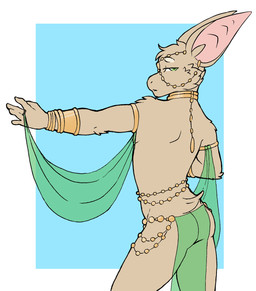 anthro bat_ears bat_tail bracelet butt clothing collar fur gold_(metal) gold_jewelry green_eyes harem harem_clothing harem_jewelry harem_outfit jewelry looking_at_viewer looking_back male membrane_(anatomy) mostly_nude mostly_nude_anthro mostly_nude_male rear_view sash silk simple_background solo standing tail tan_body tan_fur translucent translucent_clothing tuft morgdl turo_of_akesh bat desert_bat mammal wingless_bat digital_media_(artwork) hi_res