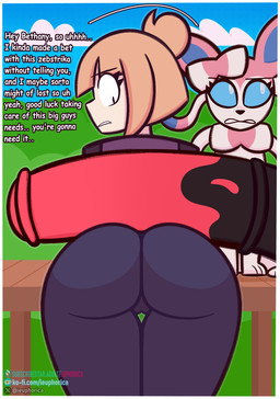animal_genitalia animal_penis anthro bent_over bestiality big_butt big_penis butt camel_toe clothed clothed_female clothed_human clothing dialogue equine_genitalia equine_penis female female_human female_on_feral feral genitals group huge_penis human_focus ko-fi_logo leggings legwear looking_back lost_bet male male/female male_feral nervous not_furry_focus outside penis presenting presenting_hindquarters solo_focus subscribestar_logo text trio euphorica ko-fi nintendo pokemon subscribestar x_(social_media) bethany_(euphorica) eeveelution generation_5_pokemon generation_6_pokemon human mammal pokemon_(species) sylveon zebstrika 2025 digital_media_(artwork) english_text hi_res url