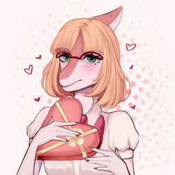 anthro blonde_hair blush bone_frill box_of_chocolates candy chocolate clothed clothed_anthro clothed_female clothing collared_shirt dessert dress_shirt eyewear female fingers food frill_(anatomy) front_view glasses green_eyes hair heart_symbol holidays humanoid_hands looking_at_viewer medium_hair orange_body shirt solo text topwear white_body white_clothing white_shirt white_topwear akky19 goodbye_volcano_high ko_op_(game_developer) valentine's_day naomi_(gvh) dinosaur hadrosaurid ornithischian ornithopod parasaurolophus prehistoric_species reptile scalie 1:1 2024 artist_name bust_portrait colored hi_res portrait shaded