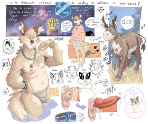 5_fingers animal_genitalia animal_penis anthro balls biped bodily_fluids canine_genitalia canine_penis erection eyewear feral fingers fur gender_symbol genital_fluids genitals glasses hooves knot male male/male_symbol male_symbol peeing penis quadruped sexuality_symbol sheath solo symbol tail tail_tuft text tuft urine tuskito asinus canid canine canis donkey equid equine mammal wolf absurd_res english_text hi_res model_sheet portuguese_text