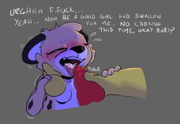 anthro bdsm blush bodily_fluids breasts claws collar cum dialogue disembodied_hand duo ears_down eyes_closed fellatio female freckles genital_fluids genitals good_girl holding_penis male male/female markings offscreen_male open_mouth oral penile penis pet_praise petplay pivoted_ears praise profanity roleplay sex shaking simple_background spots spotted_body sweat sweatdrop teeth text throbbing throbbing_penis tongue tongue_out slideshowart opie_(lupopossum) cheetah felid feline mammal 2025 digital_media_(artwork) english_text