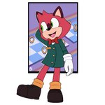 anthro bodily_fluids clothed clothing footwear fur gloves hand_behind_head handwear male nervous nervous_smile nervous_sweat red_body red_fur shoes solo sweat sweatdrop thin_calves thin_legs thin_thighs innotsu sega sonic_the_hedgehog_(series) the_murder_of_sonic_the_hedgehog barry_(sonic) macropod mammal marsupial quokka 1:1 hi_res