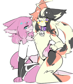 ahoge anthro bangs bell bell_collar black_clothing black_thong black_underwear blue_eyes blush bottomwear chest_tuft clothing collar crop_top duo embarrassed eyelashes female femboy fur hair hotpants long_hair male male/female medium_hair minishorts multicolored_body multicolored_fur multicolored_hair multicolored_tail on_lap pink_body pink_fur purple_collar purple_eyes shirt shorts simple_background sitting sitting_on_another sitting_on_lap smug tail tan_body tan_fur thong topwear tuft underwear white_background white_clothing white_crop_top white_topwear shiyaa_stuff domestic_cat felid feline felis mammal colored colored_sketch flat_colors sketch