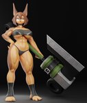 5_toes abs anthro axe bandeau big_axe big_breasts black_background black_clothing black_thong black_underwear breasts brown_body brown_eyes brown_fur brown_hair choker clothing feet female footwear fur giant_weapon hair holding_object holding_weapon jewelry melee_weapon multicolored_body multicolored_fur muscular muscular_anthro muscular_female muscular_legs muscular_thighs necklace nipple_outline simple_background socks solo standing stirrup_socks thick_thighs thong toeless_footwear toes topwear two_tone_body two_tone_fur under_boob underwear weapon fallen_angel_(artist) dog_knight_rpg rory_(ceehaz) canid canine canis dobermann domestic_dog mammal pinscher 2022 3d_(artwork) digital_media_(artwork) hi_res