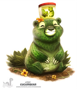 ambiguous_gender claws container cucumber dot_eyes eyes_closed feral floating flower food fruit group humor jar pawpads plant pun simple_background simple_eyes size_difference smile vegetable visual_pun white_background young young_feral piper_thibodeau bear food_creature mammal 2017 digital_media_(artwork) digital_painting_(artwork) painting_(artwork)