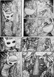 5_fingers 7_panel_comic ambiguous_gender detailed_background fingers fist leaf looking_down looking_up roots solo kimohouse hollow_knight team_cherry vessel_(species) 2024 absurd_res comic digital_media_(artwork) greyscale hi_res monochrome traditional_media_(artwork)