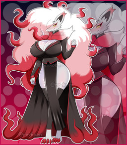 anthro armor big_breasts border breasts butt clothing corset dress female gloves hair handwear huge_breasts lingerie long_hair solo topwear white_hair yellow_border yellow_eyes revkoen nintendo pokemon generation_8_pokemon hisuian_form hisuian_zoroark pokemon_(species) regional_form_(pokemon) absurd_res hi_res model_sheet