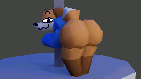 ambiguous_gender anthro big_butt bubble_butt butt clothed clothing hoodie huge_butt looking_at_viewer looking_back looking_back_at_viewer low_poly pole smug solo stripper_pole topwear twerking superiorfox soups_(superiorfox) canid canine fox mammal 3d_(artwork) 3d_animation animated blender_(artwork) digital_media_(artwork) loop