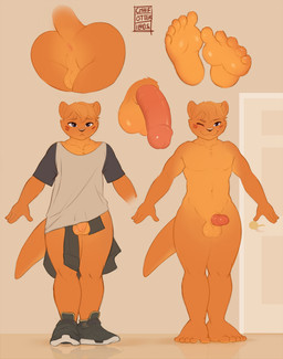 5_toes anthro anus backsack balls barefoot biped bottomless clothed clothing erection feet flaccid foot_focus footwear foreskin fur genitals glans glistening glistening_genitalia glistening_glans glistening_penis hindpaw humanoid_genitalia humanoid_penis male nude off/on one_eye_closed orange_balls paws penis shoes simple_background soles solo thick_thighs toes tuft wide_hips wink zonkpunch chief_(zonkpunch) mammal mustelid otter 2014 digital_media_(artwork) hi_res model_sheet