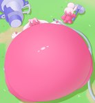 ambiguous_gender belly big_belly body_inflation duo grass hair hose hose_inflation huge_belly hyper hyper_belly immobile inflation liquid_inflation open_mouth pink_body plant water_inflation white_hair hgh-pine nintendo pokemon generation_9_pokemon humanoid pokemon_(species) tinkaton tinkatuff hi_res