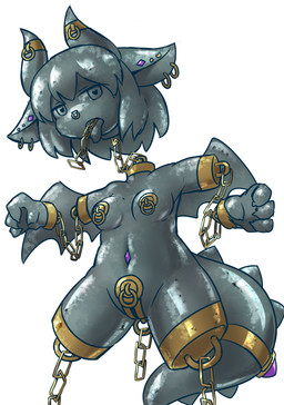 4_missing_limbs amputee anthro chain concrete detachable detachable_head disability ear_jewelry ear_piercing female headless inanimate_transformation kemono missing_all_arms missing_all_legs navel navel_jewelry petrification piercing solo spiked_tail spikes spikes_(anatomy) stump_cap tail tongue tongue_out transformation heiwa_ze nuu_(heiwa_ze) gargoyle absurd_res hi_res