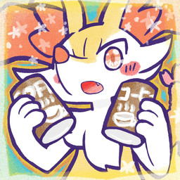 :o ambiguous_anthro ambiguous_gender anthro biped border can container cute_fangs fangs food front_view holding_can holding_coffee holding_container holding_object looking_at_viewer object_in_tail open_mouth outline shrimp_(food) solo tail teeth text annyui0611 nintendo pokemon braixen canid generation_6_pokemon mammal pokemon_(species) 1:1 2025 bust_portrait digital_drawing_(artwork) digital_media_(artwork) english_text hi_res japanese_text portrait translated