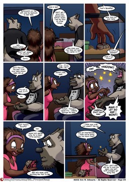 4_fingers accessory age_difference anthro biped black_nose bottomwear breasts brown_body brown_fur brown_nose brown_quills cleavage clothed clothed_anthro clothed_female clothed_male clothing copyright_symbol countershade_snout countershading dialogue dipstick_ears dress duo ear_markings eyebrows eyewear female female_anthro feral fingers fully_clothed fully_clothed_anthro fully_clothed_female fur glasses gloves_(marking) headband humanoid_hands inside jewelry looking_at_another male male_anthro markings multicolored_ears necklace page_number pain pants patreon_logo patreon_username profanity pupils quill_hair quills_(anatomy) shirt sitting smile snout speech_bubble spikes symbol t-shirt tan_body tan_fur text topwear wearing_glasses eric_schwartz patreon doug_(ews) holly_(ews) arthropod canid canine canis crustacean decapod domestic_dog herding_dog hermit_crab hybrid malacostracan mammal pastoral_dog porcupine rodent welsh_corgi wolf wolfdog 2021 artist_name comic dated english_text hi_res url