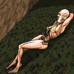 breasts clothed clothing female light_body light_skin nightmare_fuel not_furry pose solo yellow_eyes oniontrain doom_(series) id_software microsoft archvile_(doom) demon demon_humanoid humanoid monster monstrous_humanoid 1:1