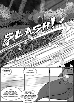 anthro clothing collared_shirt dialogue dress_shirt eyewear floor garden glasses greenhouse male mature_male melee_weapon onomatopoeia rapier shirt smile solo sound_effects speech_bubble sword text threatening tile tile_floor topwear vivarium weapon whiskers viola_bat avian hare lagomorph leporid mammal absurd_res comic english_text hi_res monochrome