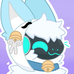 anthro bell clothing collar femboy heart_symbol hoodie machine male smile solo topwear visor luky_tanuky sukimi protogen 1:1 absurd_res hi_res