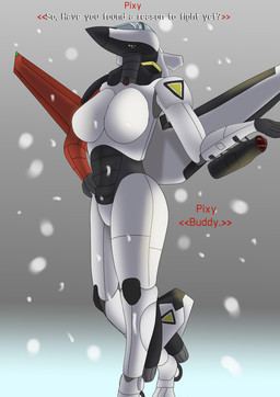 adfx-02_morgan aircraft anthro female flying laser machine red_wing sharp_teeth snow solo teeth vehicle white_body jettail ace_combat ace_combat_zero pixy_(ace_combat_zero) aeromorph living_aircraft living_machine living_vehicle hi_res