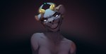 anthro blue_eyes breasts eyebrows eyelashes female grin horn looking_at_viewer sharp_teeth smile solo teeth smileeeeeee sun_(smu) felid feline hybrid mammal 2022 digital_media_(artwork) hi_res