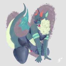 anthro femboy male solo submissive unknown_artist mythology armonia dragon mythological_creature mythological_scalie scalie hi_res