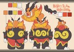 absurd_res emboar enbu_(hako_niwashi) generation_5_pokemon hako_niwashi hi_res male model_sheet musclegut muscular nintendo overweight overweight_male pokemon pokemon_(species) solo