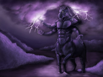 4_arms 5_fingers cloud dreadlocks electricity fingers glowing glowing_eyes hair landscape lightning male mane multi_arm multi_limb muscular muscular_male muscular_taur river solo storm thunderstorm treefyleaves sleipnir equid equid_taur equine equine_taur horse mammal mammal_taur taur 4:3