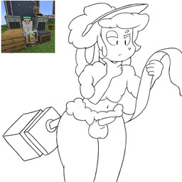 anthro balls ejaculation erection femboy genitals male penis matil_exs microsoft minecraft mojang xbox_game_studios minecart_sheep bovid caprine mammal sheep 1:1 absurd_res animated hi_res no_sound short_playtime video