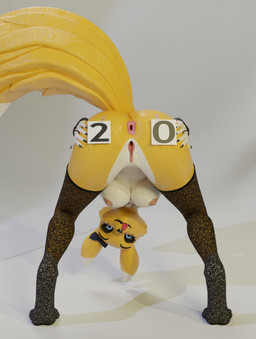 anthro anus anus_focus big_breasts bodily_fluids breasts butt clothing female genital_fluids genitals legwear solo spread_butt spread_legs spread_vulva spreading stockings tongue tongue_out vaginal_fluids vulva wet blacklya blacklya_(modeler) bandai_namco digimon canid canine digimon_(species) fox mammal renamon 3d_(artwork) 3d_model_showcase absurd_res digital_media_(artwork) hi_res