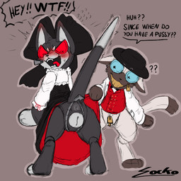 accessory andromorph andromorph/male angry anthro anus blush bottomwear bow_ribbon butt button_(fastener) button_eyes clothed clothing clothing_lift costume crossgender doll dress duo fur furniture genitals hair_accessory hair_bow hair_ribbon hat headgear headwear intersex intersex/male looking_at_butt looking_at_genitalia looking_at_vulva looking_back male male/male nude open_mouth penetrable_sex_toy plushie plushophilia presenting presenting_anus presenting_hindquarters presenting_vulva ribbons sex_toy shy simple_background skirt skirt_lift smile spread_legs spreading surprised surprised_face tail teeth text tongue topwear vaginal vulva zipper zipper_mouth sockodrawing lazare_(sockodrawing) martin_(sockodrawing) animate_inanimate corrupt_fluffshie felid feline fluffshie living_plushie mammal 1:1 digital_media_(artwork)