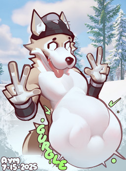 5_fingers anthro anthro_pred armor armwear belly big_belly biped black_nose bloated cheek_tuft clothing cloud countershade_fur countershade_hands countershade_torso countershading curved_text day detailed_background digestion digestion_noises dripping_text ears_up eyebrows facial_tuft fingers fully_inside fur furgonomic_headwear furgonomic_helmet furgonomics gesture green_text gurgle_(sound_effect) hand_gesture headgear helmet huge_belly humanoid_hands inner_ear_fluff larger_pred looking_aside male male_anthro male_pred motion_lines nature nature_background navel onomatopoeia open_mouth open_smile outside pointy_ears prick_ears rumbling_stomach screencap screencap_background shadow size_difference sky smile snout snow soft_vore solo sound_effects tan_body tan_fur teeth text tongue tongue_out tuft unseen_prey vore white_belly white_body white_countershading white_fur white_inner_ear_fluff win-victory-love aymbord epic_games fortnite wendell_(fortnite) canid canine canis mammal wolf 2025 artist_name dated digital_media_(artwork) english_description german_description portrait shaded soft_shading three-quarter_portrait translated_description
