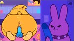 anthro big_butt butt candy dessert dildo female food masturbation riding_dildo sex_toy solo voyeur yellow_body afro_chan332 peeps food_creature lagomorph leporid mammal rabbit 16:9 animated hi_res short_playtime widescreen