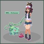 1:1 2015 ambiguous_gender ambiguous_on_human backpack baseball_cap bestiality blue_eyes boots bottomwear brown_hair bulbasaur clothed clothed_sex clothing denim denim_clothing digital_media_(artwork) duo elemental_creature english_text female female/ambiguous female_on_feral feral flora_fauna fondling footwear forced generation_1_pokemon green_body green_skin grey_background hair hands_behind_back hat headgear headwear hilda_(pokemon) human human_on_feral hybrid interspecies jacket larger_female larger_human legwear mammal nintendo pixel_(artwork) plant pokemon pokemon_(species) pokephilia red_eyes restrained sex shirt shorts simple_background sismicious size_difference smaller_ambiguous socks standing tentacle_sex tentacles text topwear