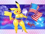 american_flag anthro anthrofied big_breasts breasts canton cleavage cleft_tail clothed clothing female finial fireworks flag flag_(object) flag_background flag_clothing flag_one-piece_swimsuit flag_print flag_swimwear flagpole gesture holidays one-piece_swimsuit one_eye_closed pokemorph pole print_clothing print_one-piece_swimsuit print_swimwear salute simple_background solo swimwear tail thick_thighs united_states_of_america wink walter_sache 4th_of_july nintendo pokemon generation_1_pokemon pikachu pokemon_(species) absurd_res hi_res