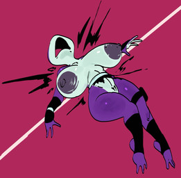 3_toes 4_fingers anthro areola armwear big_areola big_breasts big_nipples black_armwear black_clothing black_legwear breasts clothing countershading feet female fingers front_view huge_breasts legwear navel nipples non-mammal_breasts non-mammal_navel non-mammal_nipples open_mouth purple_body solo thick_thighs thigh_pouch toes torn_clothing wide_hips mooncheese kama_(mooncheese) amphibian frog 2025 digital_drawing_(artwork) digital_media_(artwork) full-length_portrait portrait