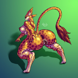 anthro anus areola big_areola big_butt breasts butt butt_grab female genitals hand_on_butt multi_breast paws solo thick_thighs vulva rashchaos domestic_cat felid feline felis leopard mammal pantherine 1:1 absurd_res hi_res