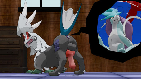 ambiguous_gender anal anal_vore animal_genitalia animal_penis anus balls blush bodily_fluids butt canine_genitalia canine_penis duo erection feral genital_fluids genitals knot male male_pred penis pokeball pokeball_vore puffy_anus vore anthan nintendo pokemon chimera generation_2_pokemon generation_7_pokemon legendary_pokemon mammal pokemon_(species) silvally suicune 16:9 3d_(artwork) 3d_animation animated digital_media_(artwork) hi_res loop no_sound short_playtime video widescreen