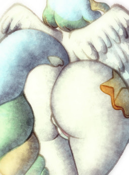 anthro big_butt blonde_hair blue_clothing blue_hair blue_tail bodysuit butt butt_focus camel_toe clothing cutie_mark female fur genitals green_hair green_tail green_vulva hair markings multicolored_hair multicolored_tail skinsuit solo star tail tight_clothing tight_fit vulva white_body white_butt white_fur white_wings wings yellow_tail rispi friendship_is_magic hasbro my_little_pony mythology fan_character equid equine horse mammal mythological_creature mythological_equine pegasus pony hi_res