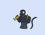 anthro brass_instrument breasts curling_tail dark_body featureless_breasts female forked_tongue grey_body hairless head_turn multicolored_body musical_instrument one_eye_closed orange_eyes orange_pupils pupils simple_background smile solo sparkles tail text tongue tongue_out trumpet two_tone_body wind_instrument wink axentooth larry_(axentooth) alien sclantra 2d_animation animated frame_by_frame short_playtime